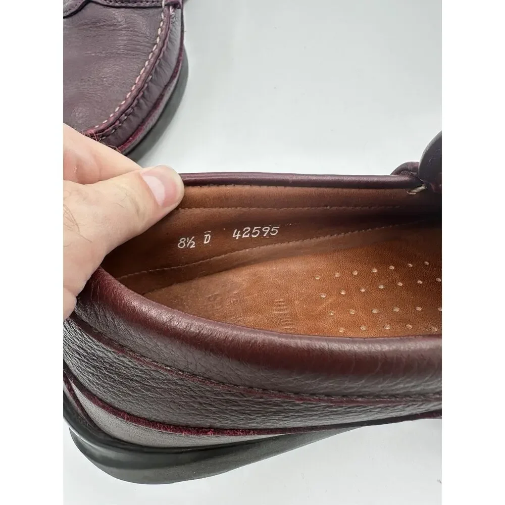 Allen Edmonds Hamlin Shoes Mens 8.5D Burgundy Maroon Leather Penny Loafers
